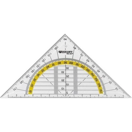 Quantore Westcott Geodriehoek 140mm Transparent