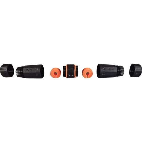 EFB Elektronik IP68DFKRJ456AWP Vandtæt RJ-45 Kabelsamler, Sort