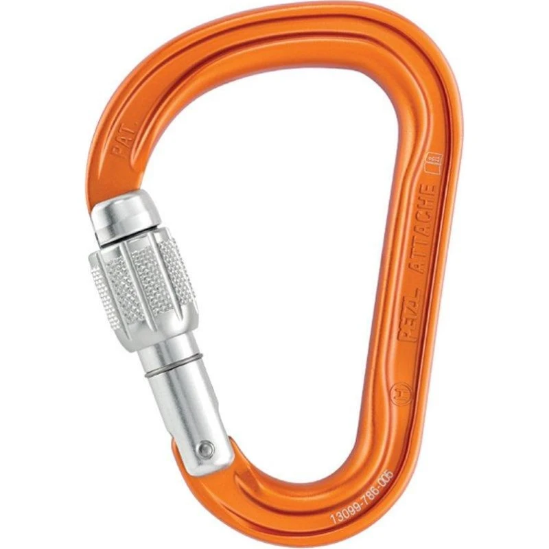 PETZL Attache SCREW-LOCK, pæreformet karabinhage (orange)