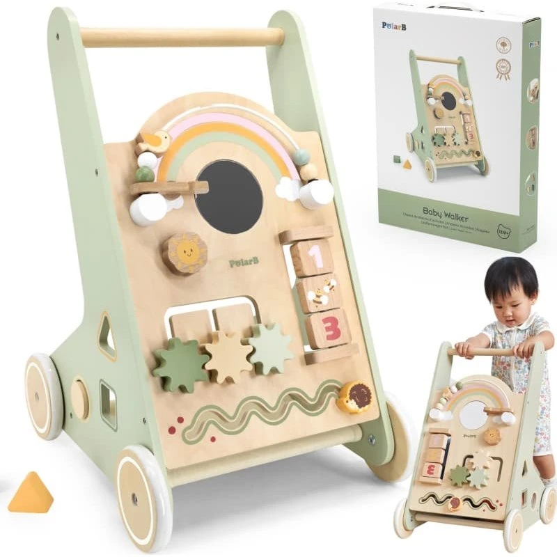 VIGA PolarB Træ Gåvogn Grøn (18+ mdr)