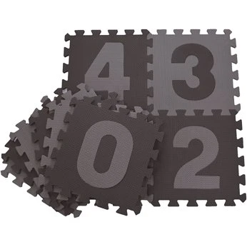 BabyTrold Gulvpuslespil med tal, sort/grå - 10 brikker