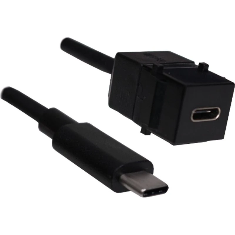 Bachmann USB 3.1 USB Type-C forlængerkabel, 50 cm, Sort