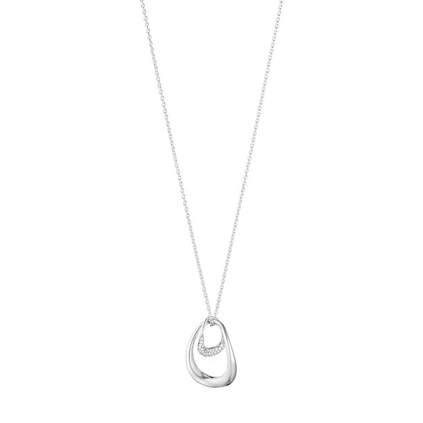 Georg Jensen Offspring halskæde, stort vedhæng i sterlingsølv