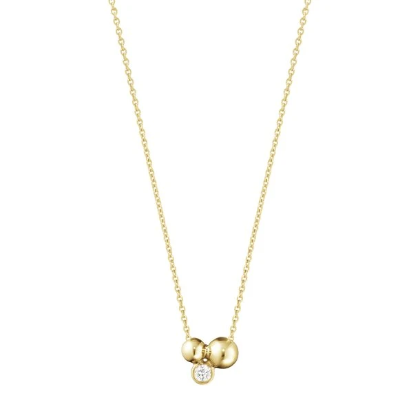GEORG JENSEN Moonlight Grapes halskæde, 18 kt. guld m. diamant