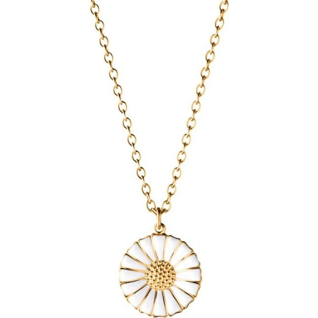 Georg Jensen Marguerit 18 mm forgyldt halskæde