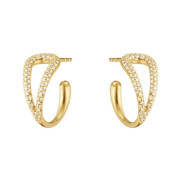 Georg Jensen Mercy Øreringe 18 kt guld m. diamanter