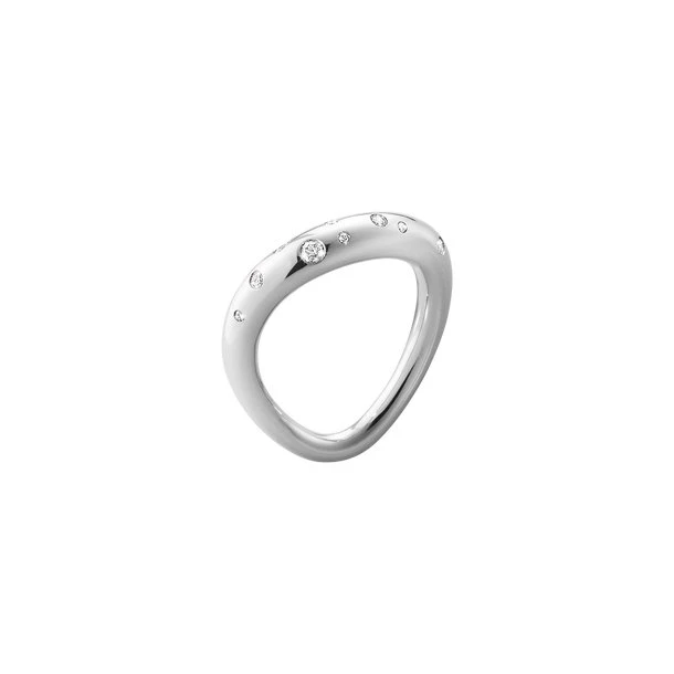 Georg Jensen Offspring ring i sterlingsølv med brillantslebne diamanter