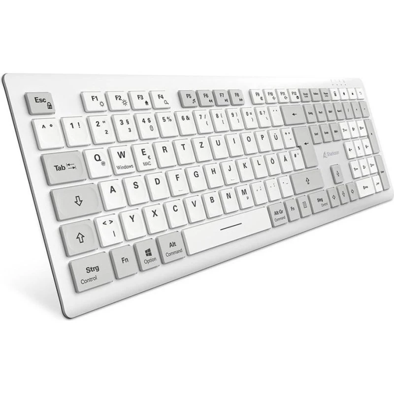 Sharkoon OfficePal K30W Trådløst Tastatur - Hvid, Tysk QWERTZ