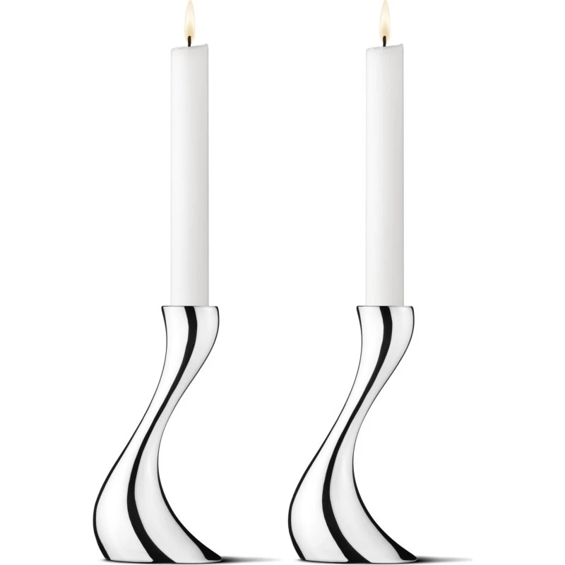 Georg Jensen Cobra lysestagesæt 2 stk. (Mellem 20 cm)