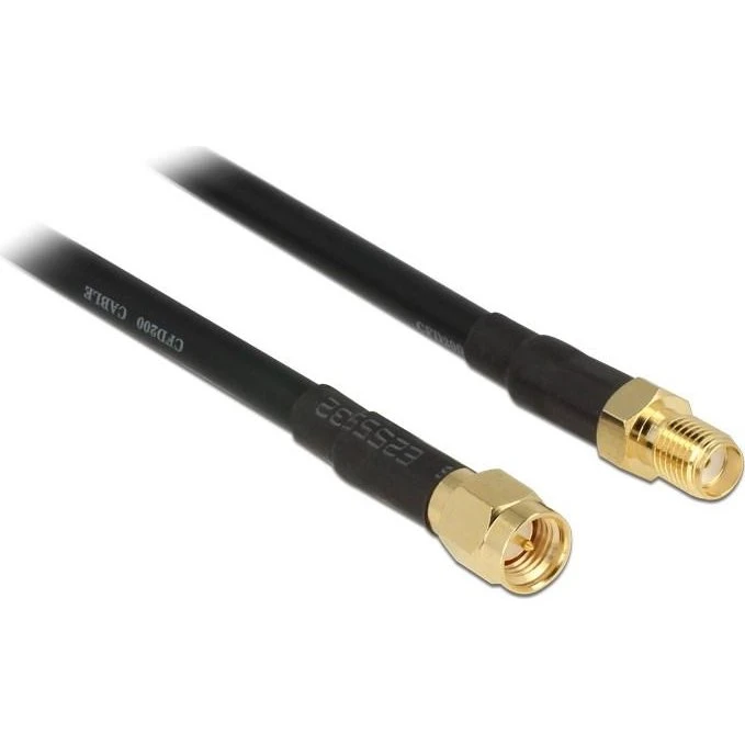 DELOCK CFD200 Koaksialkabel SMA til SMA - 15 m - Sort