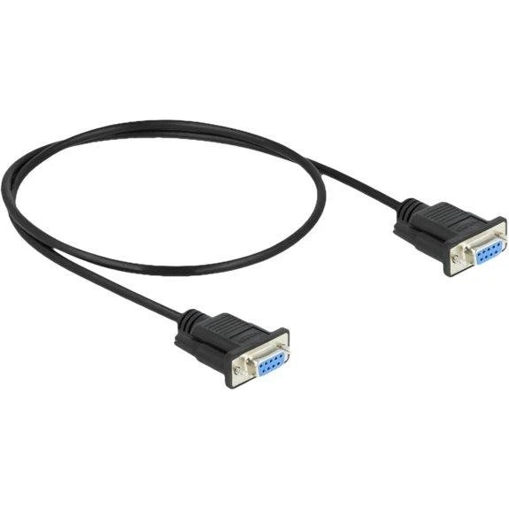 DeLOCK Nulmodem-kabel DB-9 hun til DB-9 hun, 50 cm, sort