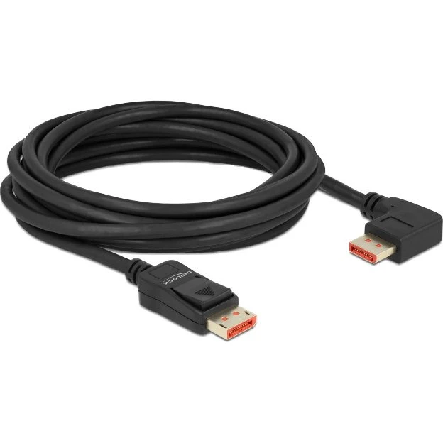 Delock DisplayPort kabel 5m 8K 60Hz 90° vinkel Sort