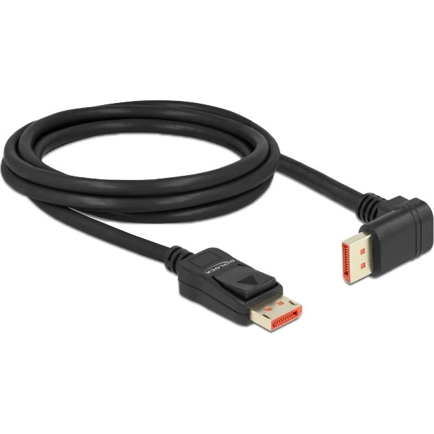 Delock DisplayPort 1.4 Kabel 2m - 8K 60Hz - 90° Vinklet Sort