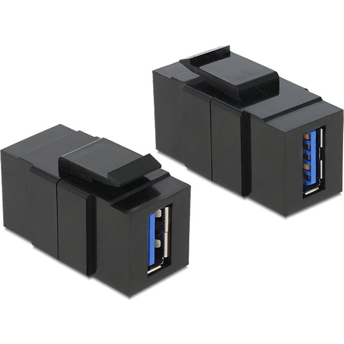DeLOCK USB 3.0 Type A Keystone Modul, Sort