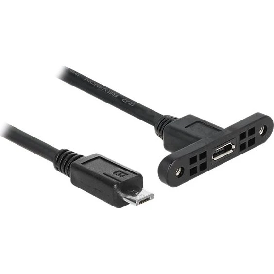 Delock USB forlængerkabel Micro-USB til Micro-USB 25cm Sort