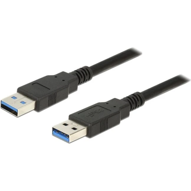 Delock USB 3.0 Kabel Type-A til Type-A, 1,0 m, Sort