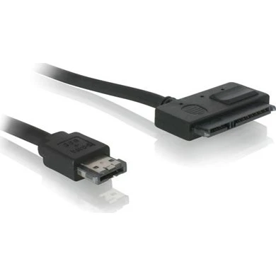 DeLOCK Power Over eSATA kabel, 0,5m, sort