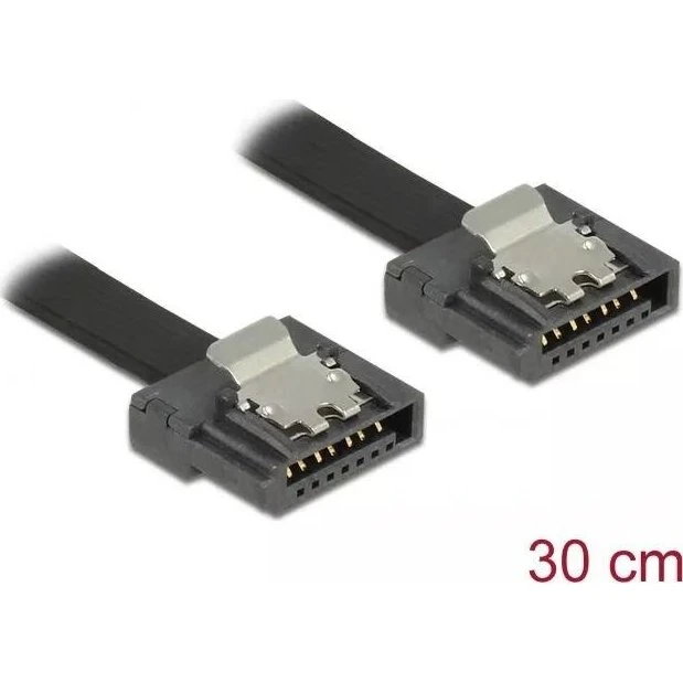 DeLOCK SATA 6 Gb/s FLEXI kabel, 30 cm, sort