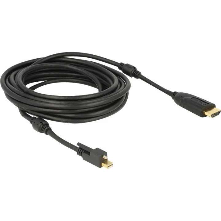 Delock Mini DisplayPort til HDMI Adapterkabel, 5m, Sort, 4K