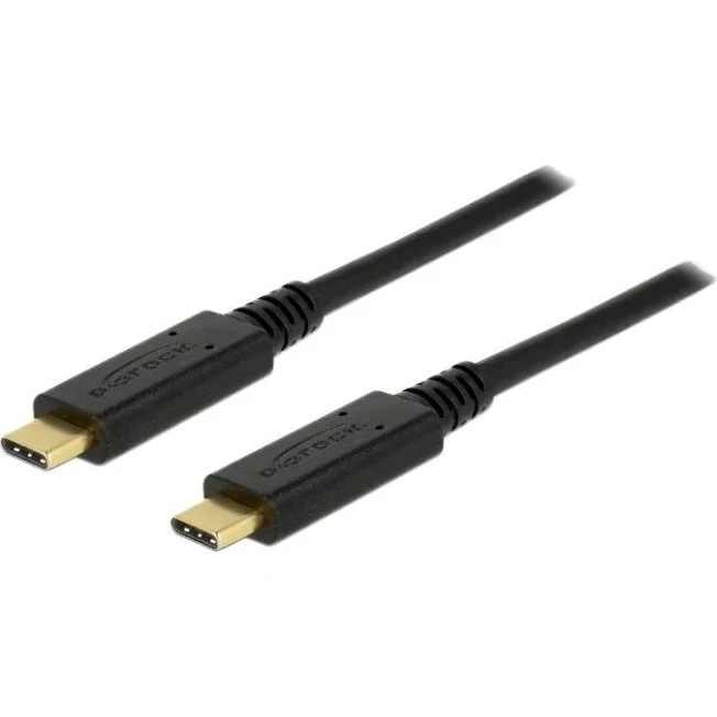 DeLOCK USB-C til USB-C kabel, 5A, E-Marker, 3m, Sort