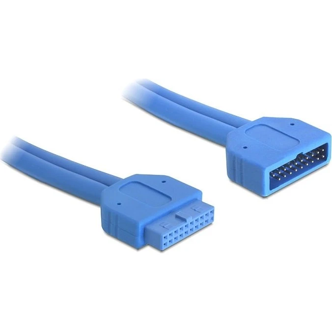 Delock USB 3.0 Pin Header forlængerkabel, 45cm, Blå