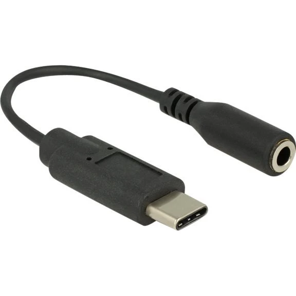 Delock USB-C til 3,5 mm mini-phone lydadapter, 14 cm, sort
