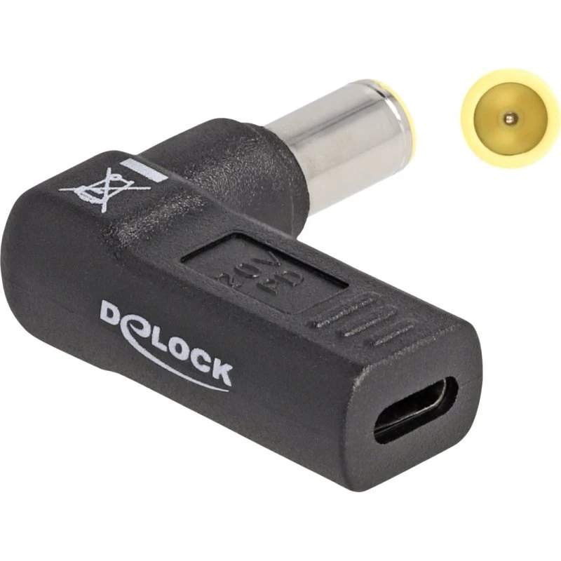 DeLOCK Strømforsyningsadapter USB-C til DC 7,9 x 5,5 mm - Sort