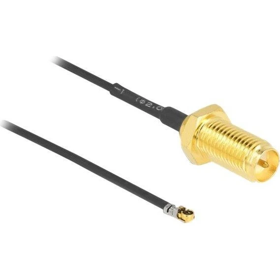 DeLOCK Antennekabel MHF 4L LK til RP-SMA - 20 cm, Sort