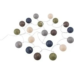Outwell Alpha Cotton Light Chain lyskæde – 20 bomuldskugler, jordtoner