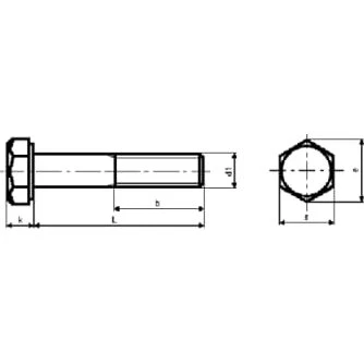 Stålbolt M20 x 200 mm, A4, DIN 931, 6-kant