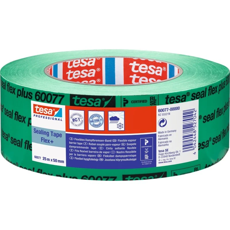 tesa Seal Flex Dampspærretape 50mm x 25m, grøn