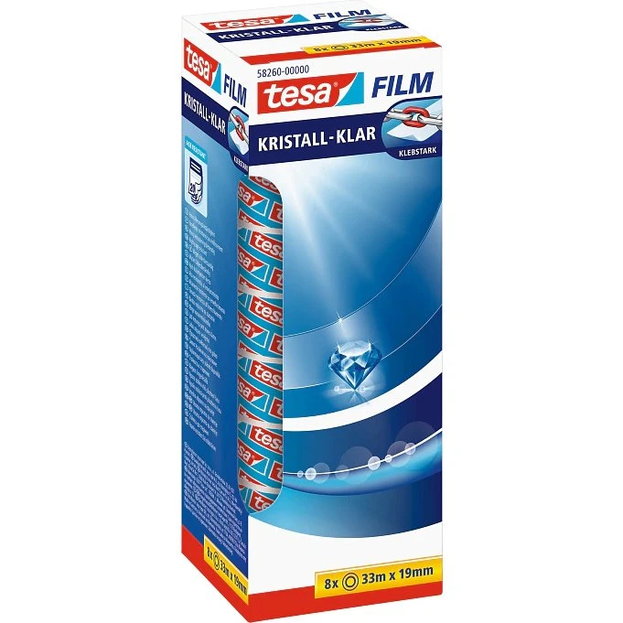 TESA 58260 Transparent Tape 19mm x 33m (8 stk)