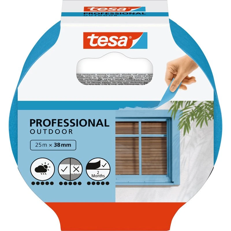 Tesa Professional afdækningstape Outdoor 38 mm x 25 m (8 stk)