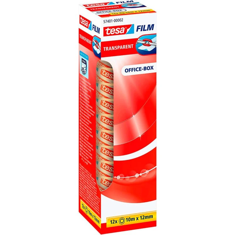 Tesa FILM Kontortape 12mm x 10m - 12-pack (Transparent)