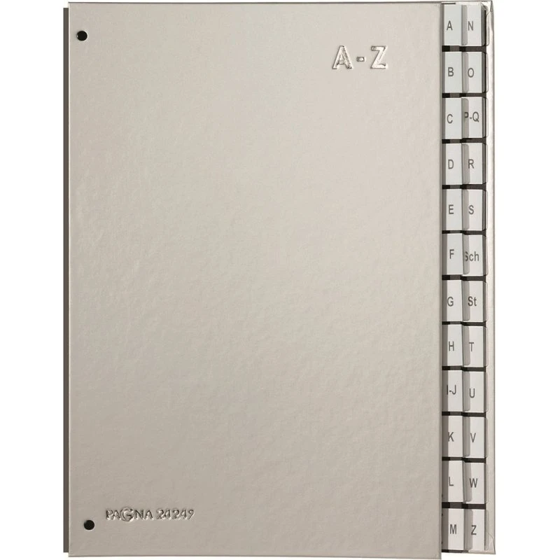 Pagna Color Skrivebordsmappe 24 rum A-Z Sølv A4