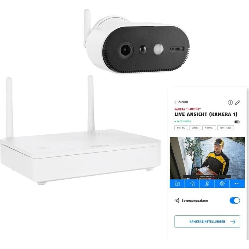 ABUS PPIC91000 IP-overvågningskamera med Base Station - Hvid/Sort