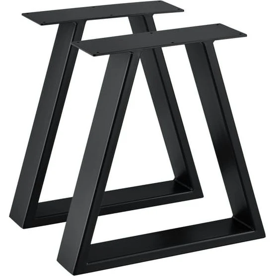 [en.casa]® Bordben i sæt (2 stk.) - 40x40x10cm - Sort