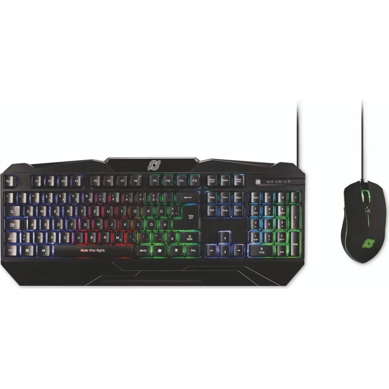 MediaRange MRGS102 Gamingtastatur med mus, RGB, QWERTZ, Sort