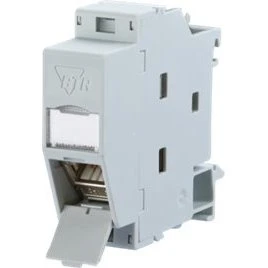 Metz Connect REGplus CAT 6a DIN-skinne kontakt, 180° lysegrå
