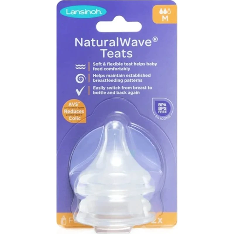 Lansinoh Natural Wave Flaskesutter - Medium Flow (2 stk.)