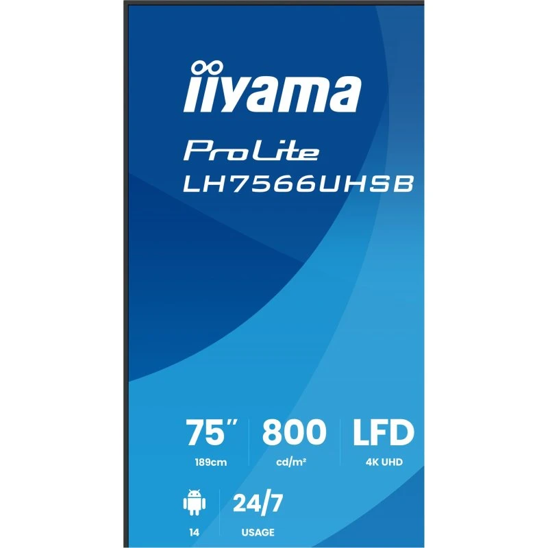 iiyama ProLite LH7566UHSB-B1AG 75" 4K Digital Signage Skærm