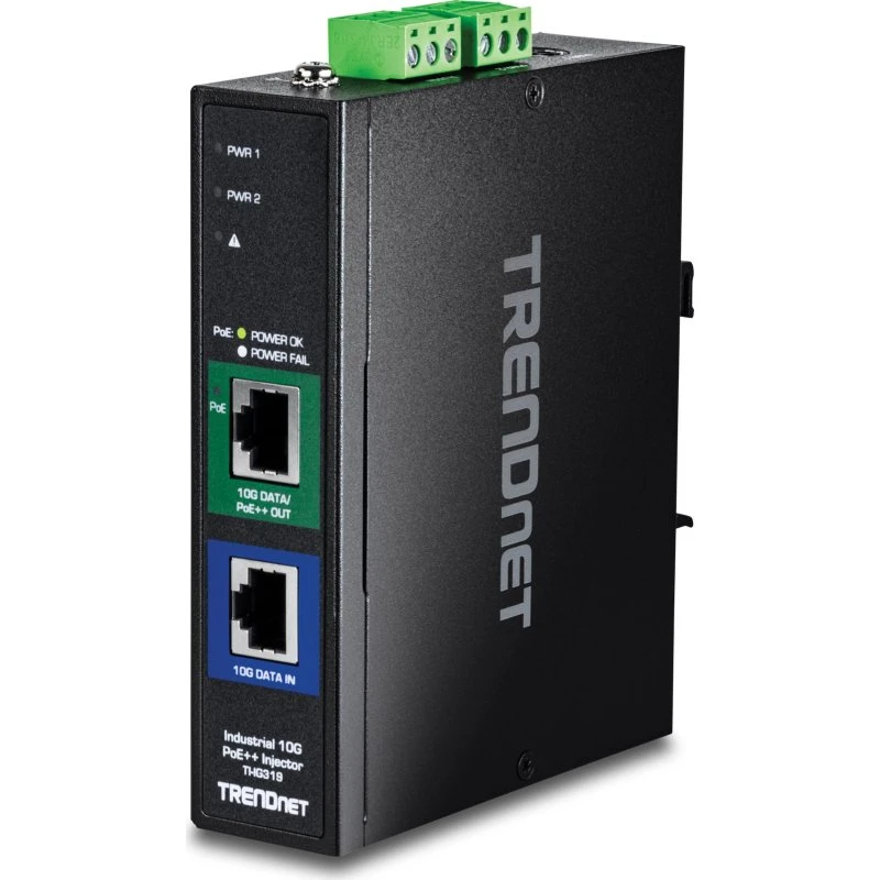TRENDnet TI-IG319 10G PoE Strøminjektor, DIN-rail, 120W, Sort