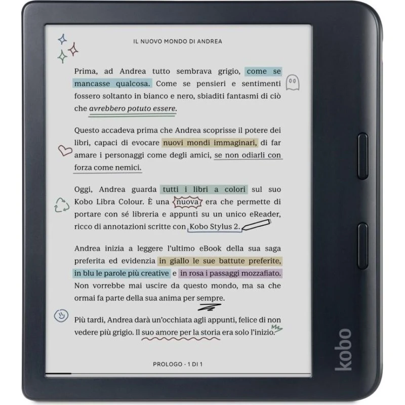 Kobo Libra 7" E-bogslæser med Stylus 2, 32GB, Sort
