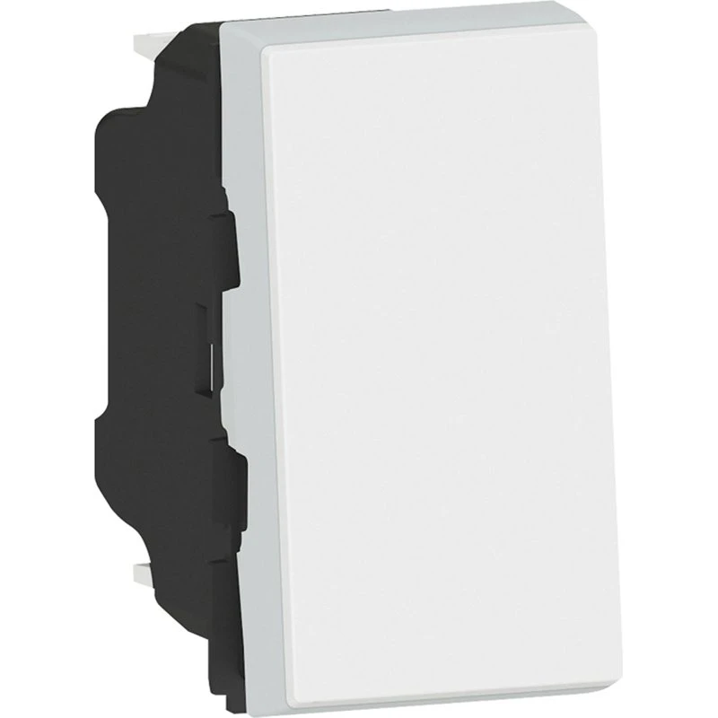 Legrand Mosaic fjedertrykkontakt 1-polet 6A 1M hvid antibakteriel