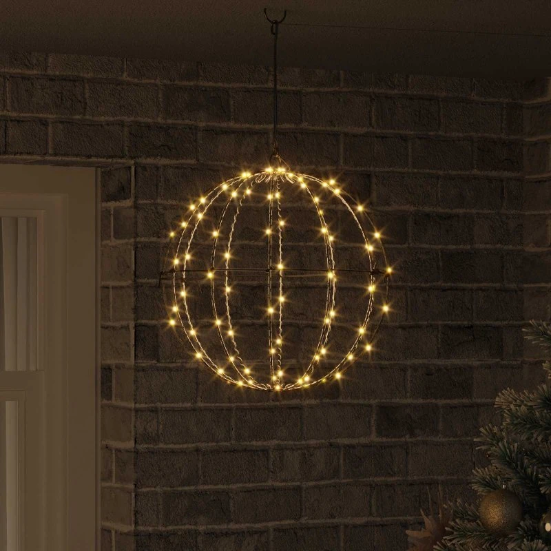 vidaXL Bold Julelyskugle Metal 40x42 cm Varm Hvid 120 LED