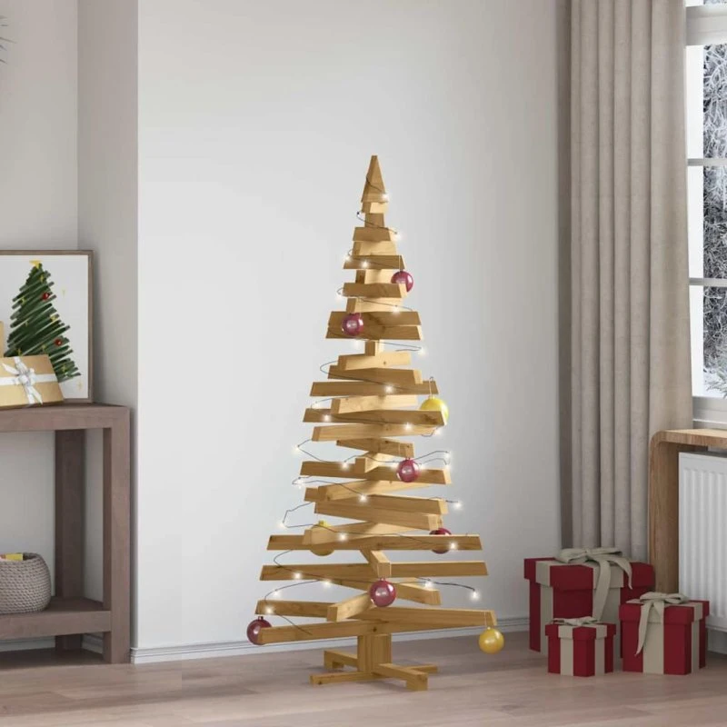 vidaXL Juletræ i massivt fyrretræ, Brun, 150 cm med stativ