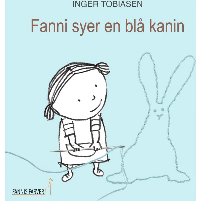 Fanni syer en blå kanin