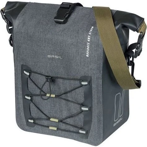 Basil Navigator Storm M 12–15L cykeltaske, grå/sort