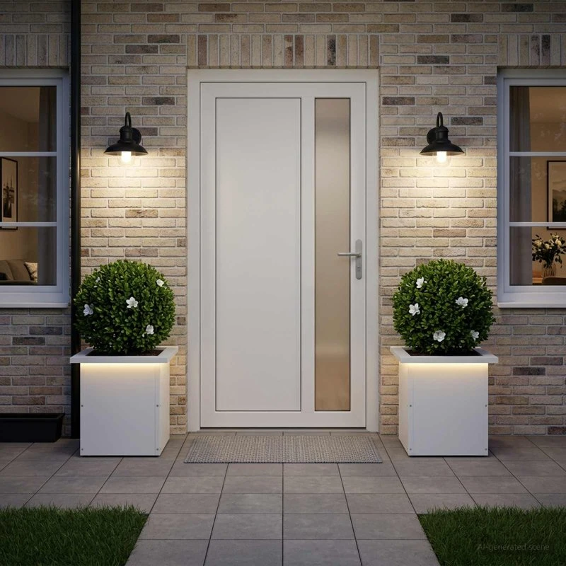 vidaXL Plantekasse med LED 2 stk. Hvid 30x30x30 cm Stål