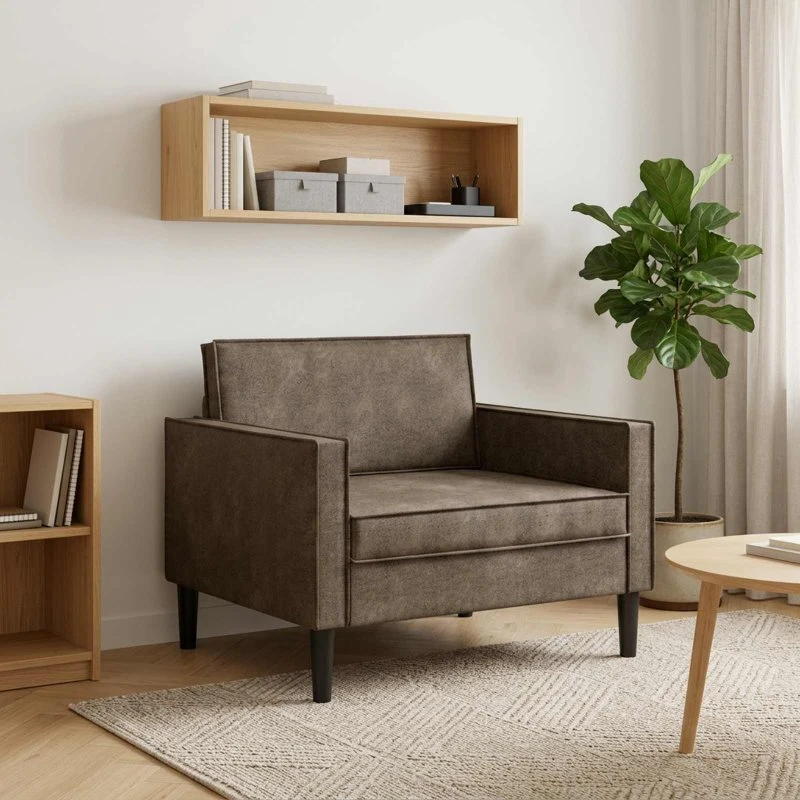 vidaXL XL-lænestol i mørkegråt faux suede læder
